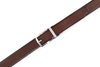 Mens Handcrafted Leather Belt, with Reversible Buckle and No Holes Strap, Casual and Dress in One Belt