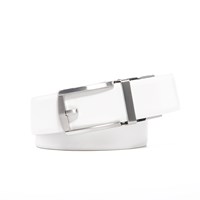 Mens Handcrafted Leather Belt, with Reversible Buckle and No Holes Strap, Casual and Dress in One Belt